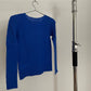 Issey Miyake blue long sleeve pleated top