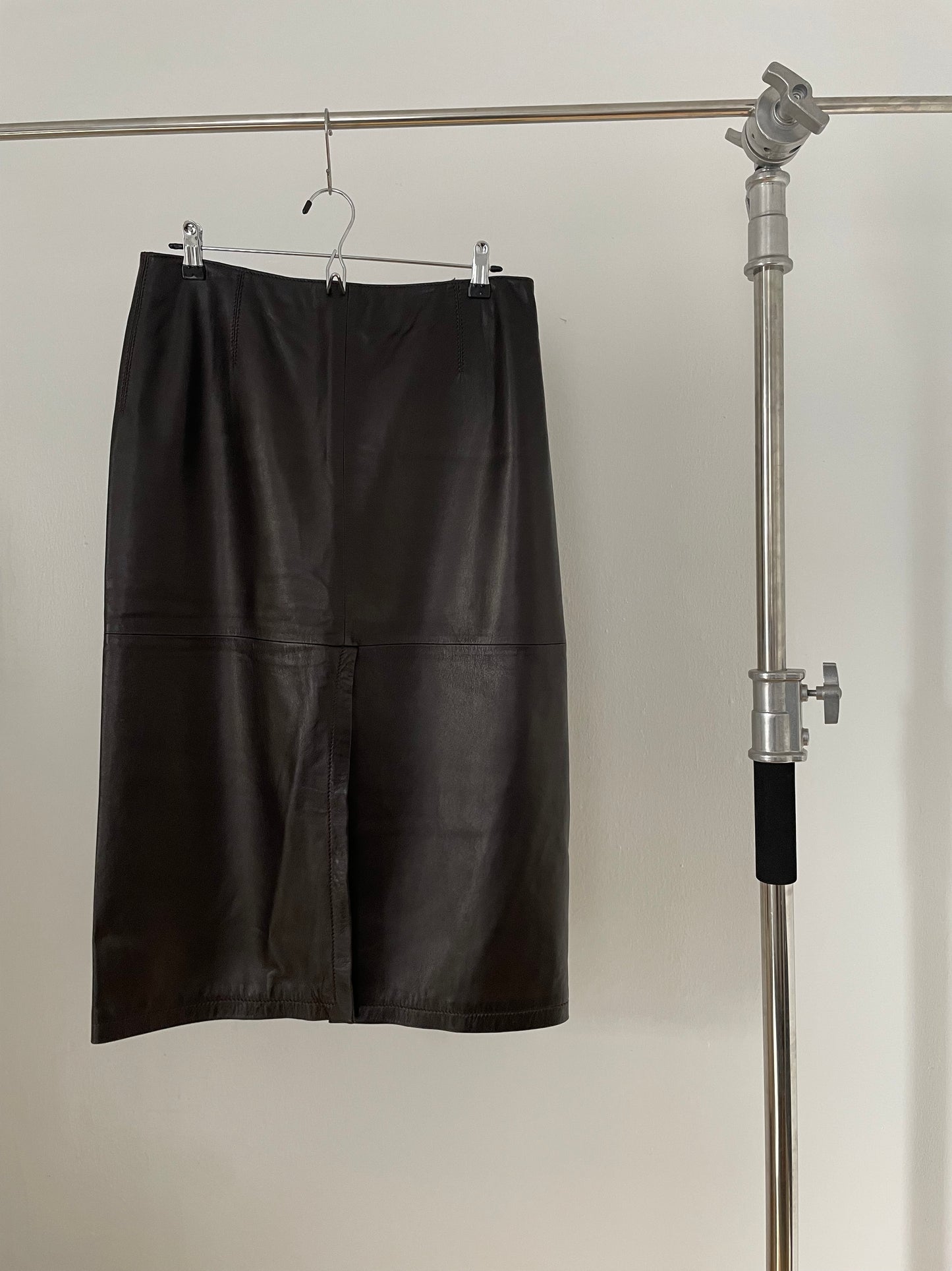 Armani Collezioni brown leather pencil skirt