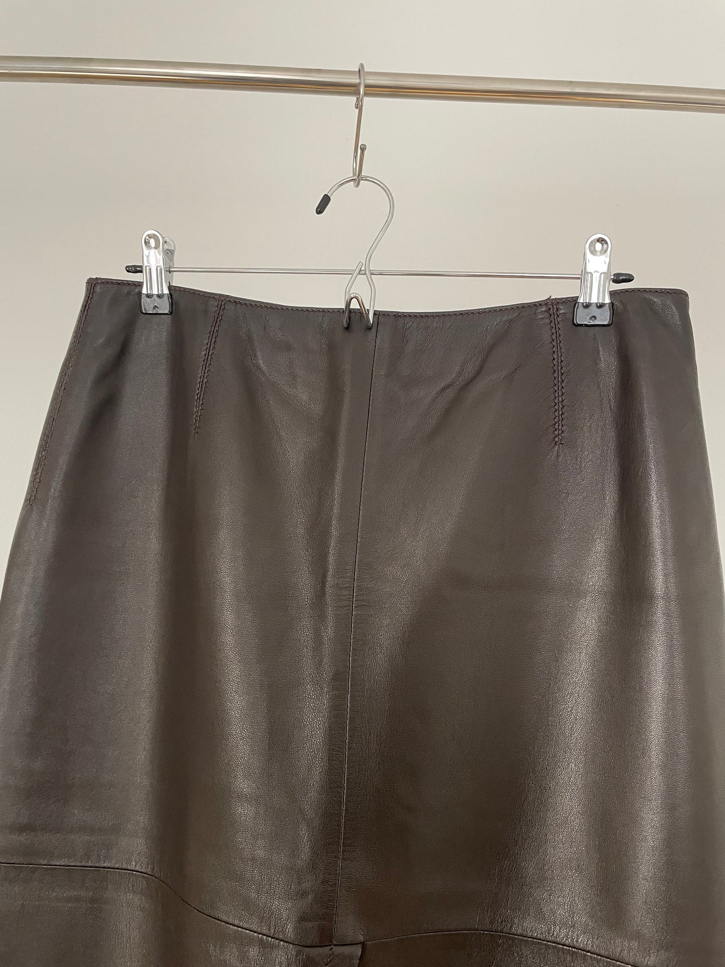 Armani Collezioni brown leather pencil skirt