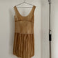 Front view of archival runway Prada spring/summer 2006 beige and brown dress